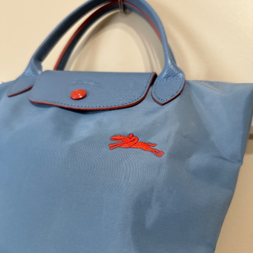 Longchamp le pliage Blue Medium Size Tote Bag Hand Bag - Picture 2 of 10